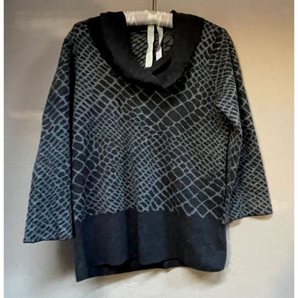 Classiques Entier Women Cashmere Wool Alpaca Cowl Neck Sweater Medium Gray Black - Picture 1 of 9